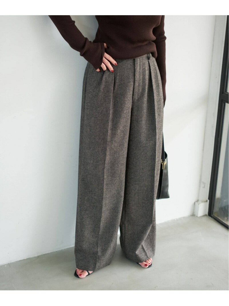 ツイードタックパンツ Spick & Span スピックアンドスパン パンツ その他のパンツ ブラック ホワイト【送料無料】[Rakuten Fashion]