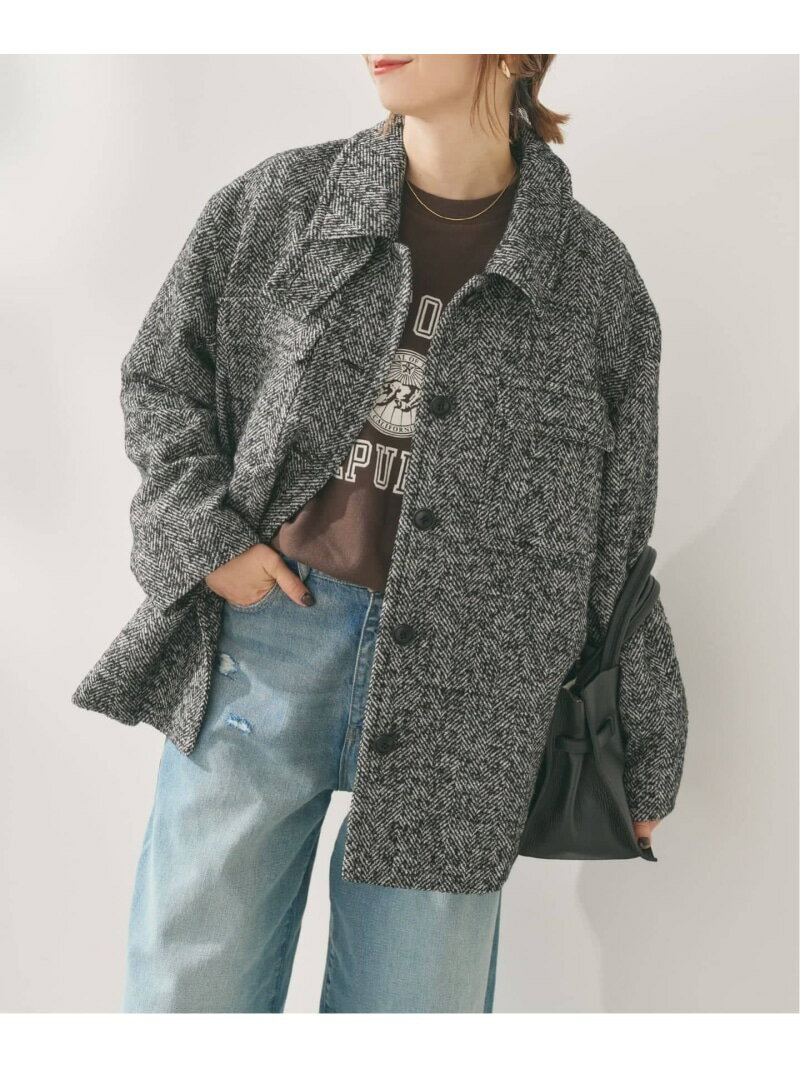 ツイードCPOブルゾン Spick & Span スピックアンドスパン ジャケット・アウター ブルゾン・ジャンパー ブラック【送料無料】[Rakuten Fashion]