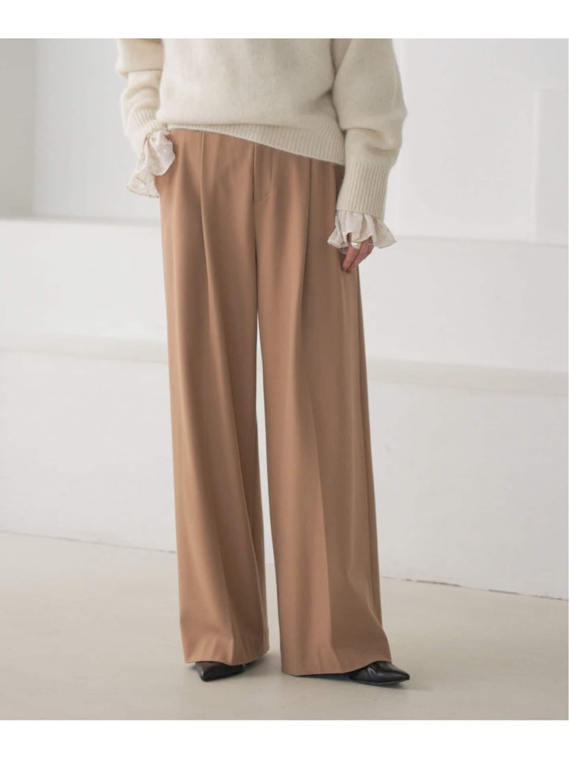 《追加》《WEB限定カラー》TRツイル裏起毛スラックスパンツ NOBLE ノーブル パンツ スラックス・ドレスパンツ グレー ベージュ ホワイト ブラウン【送料無料】[Rakuten Fashion]のサムネイル