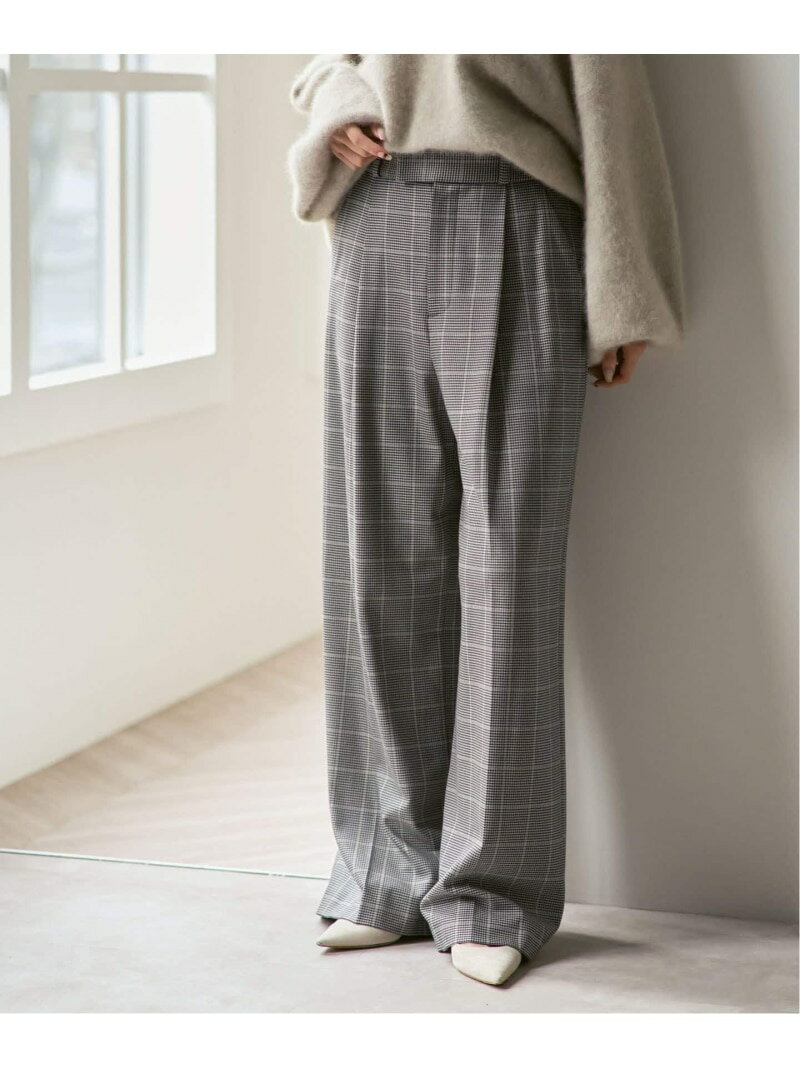 チェック柄裏起毛スラックスパンツ NOBLE ノーブル パンツ スラックス・ドレスパンツ グレー【送料無料】[Rakuten Fashion]