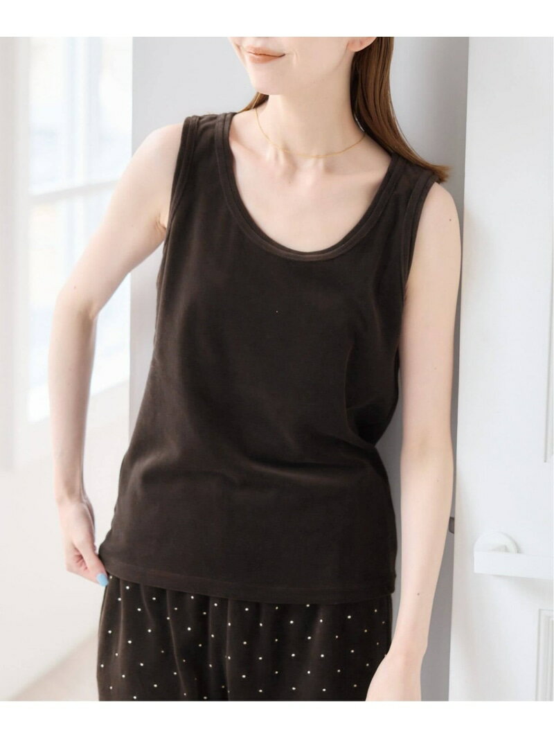 Rakuten - 《予約》コットンベロアタンクトップ U by SPICK&SPAN ユーバイスピックアンドスパン トップス ノースリーブ・タンクトップ ブラウン イエロー【先行予約】*【送料無料】[Rakuten Fashion]