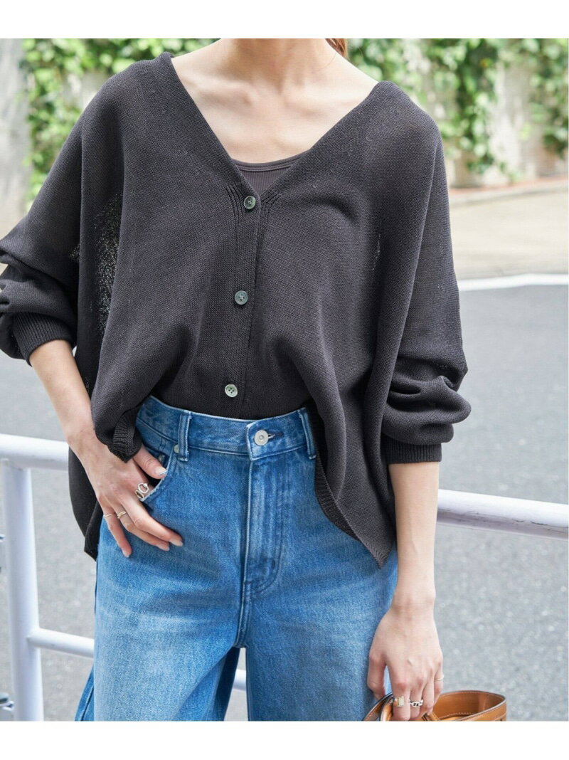 ≪追加予約≫ペーパーヤーンカーディガン Spick & Span スピックアンドスパン トップス カーディガン ブラック イエロー【先行予約】*【送料無料】[Rakuten Fashion]のサムネイル