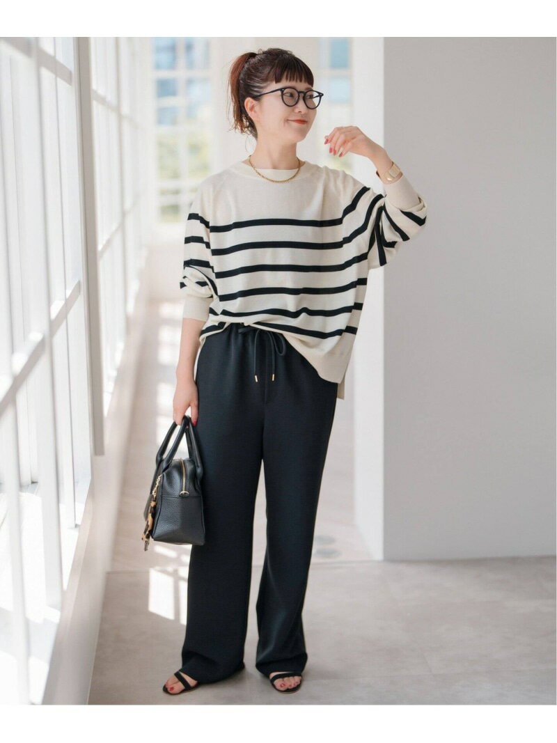 ダブルクロスイージーパンツ Spick & Span スピックアンドスパン パンツ その他のパンツ ベージュ ブラック【送料無料】[Rakuten Fashion]