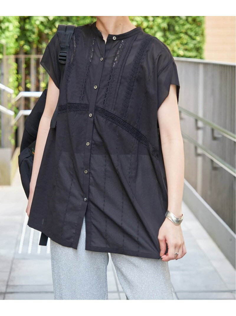 ≪予約≫60ローンフレンチレースブラウス Spick & Span スピックアンドスパン トップス シャツ・ブラウス ブラック ホワイト ブルー【先行予約】*【送料無料】[Rakuten Fashion]のサムネイル