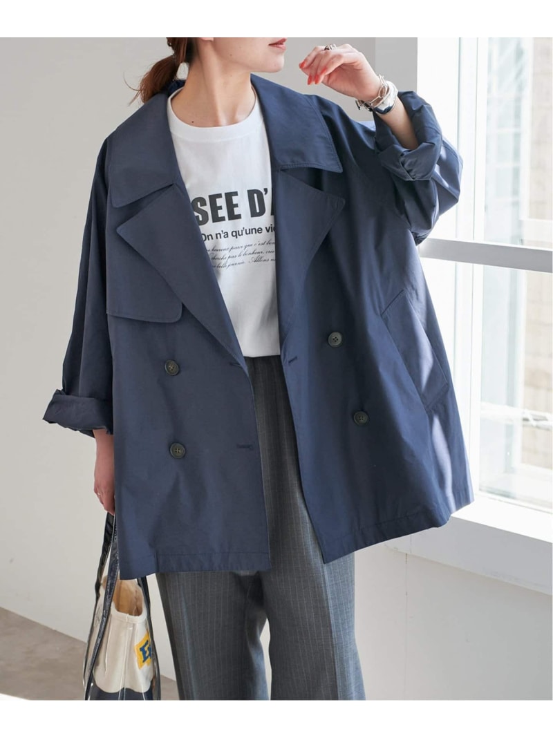 C/Pミドル丈トレンチコート Spick & Span スピックアンドスパン ジャケット・アウター トレンチコート ネイビー ベージュ【送料無料】[Rakuten Fashion]のサムネイル
