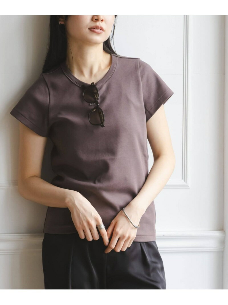 《追加予約・WEB限定カラー》スビンコットンスムースコンパクトTシャツ2 NOBLE ノーブル トップス カットソー・Tシャツ グリーン ブラウン ブラック ベージュ【先行予約】*【送料無料】[Rakuten Fashion]