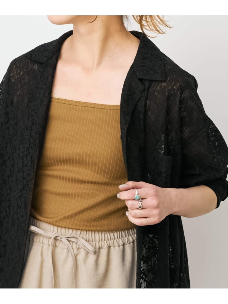 Rakuten - Loro / ローロ Wide rib Square Tanktop Spick & Span スピックアンドスパン トップス ノースリーブ・タンクトップ ホワイト ブラウン【送料無料】[Rakuten Fashion]