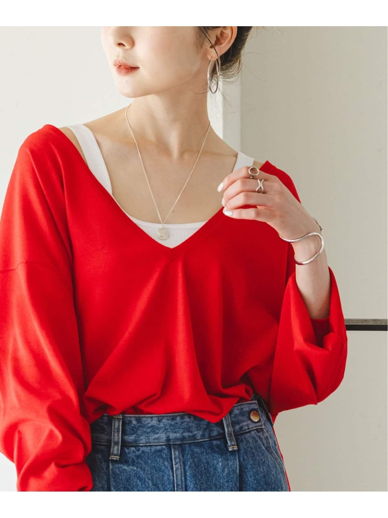 RY/PL 深Vネックプルオーバー NOBLE ノーブル トップス ニット レッド ブラック ベージュ【送料無料】[Rakuten Fashion]