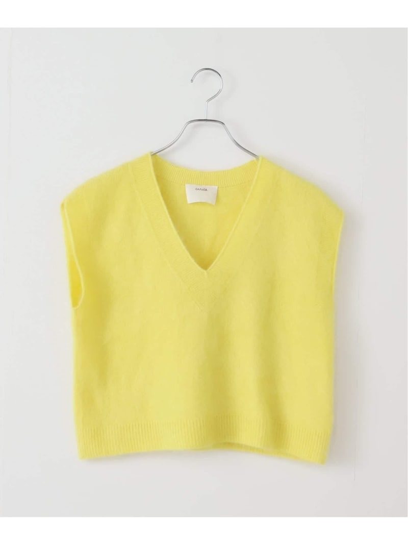 enrica/エンリカ カシミヤシャギーベスト FRAMeWORK フレームワーク トップス ベスト・ジレ イエロー ..