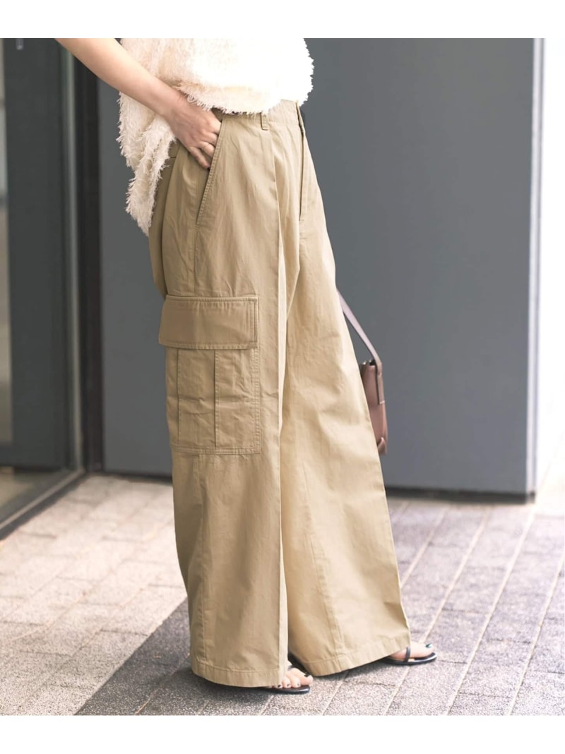 Rakuten - 《予約》コットンカーゴイージーパンツ Spick & Span スピックアンドスパン パンツ カーゴパンツ カーキグリーン ベージュ【先行予約】*【送料無料】[Rakuten Fashion]