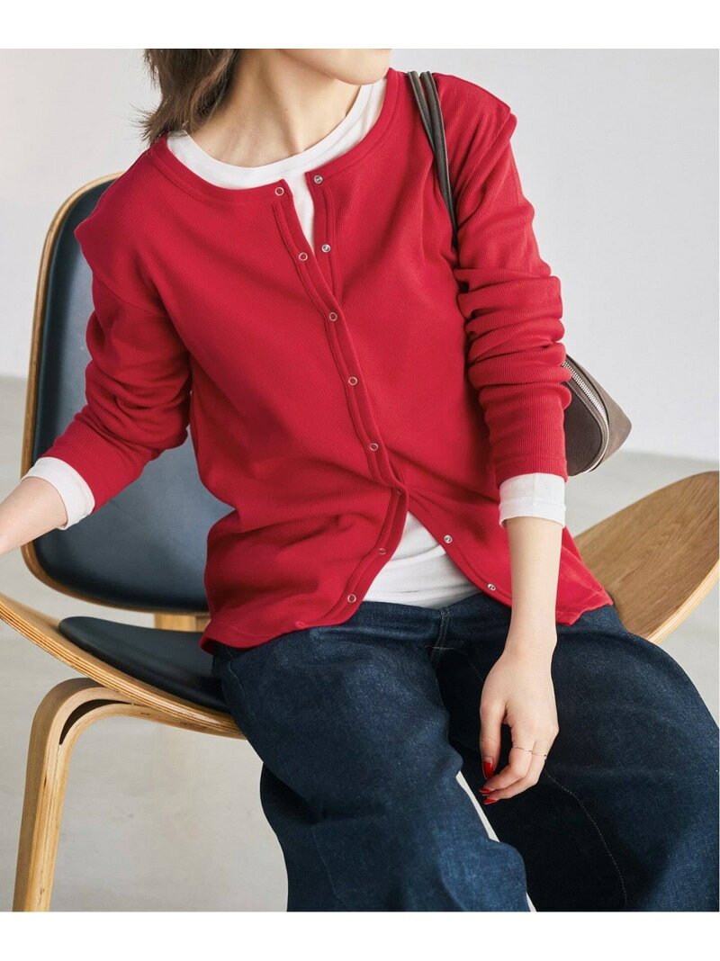 Rakuten - 《2枚セット / 予約》カーデ*ロンTレイヤードジャージ Spick & Span スピックアンドスパン トップス カットソー・Tシャツ ベージュ レッド ブラウン ブラック【先行予約】*【送料無料】[Rakuten Fashion]