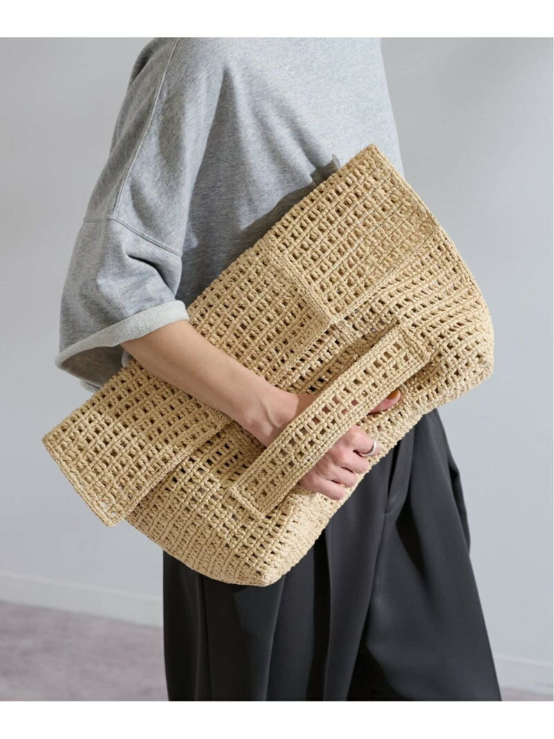 MAISON N.H PARIS/メゾン エヌ アッシュ パリ Raffia UMA Clutch Bag FRAMeWORK フレームワーク バッグ クラッチバッグ ベージュ ブラック【送料無料】[Rakuten Fashion]