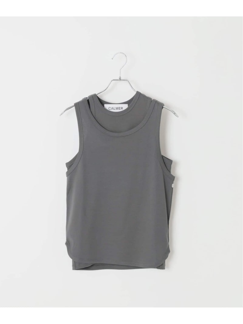 Rakuten - Layering Tank / レイヤータンクトップ CALMER スピックアンドスパン トップス ノースリーブ・タンクトップ グレー ネイビー ホワイト【送料無料】[Rakuten Fashion]