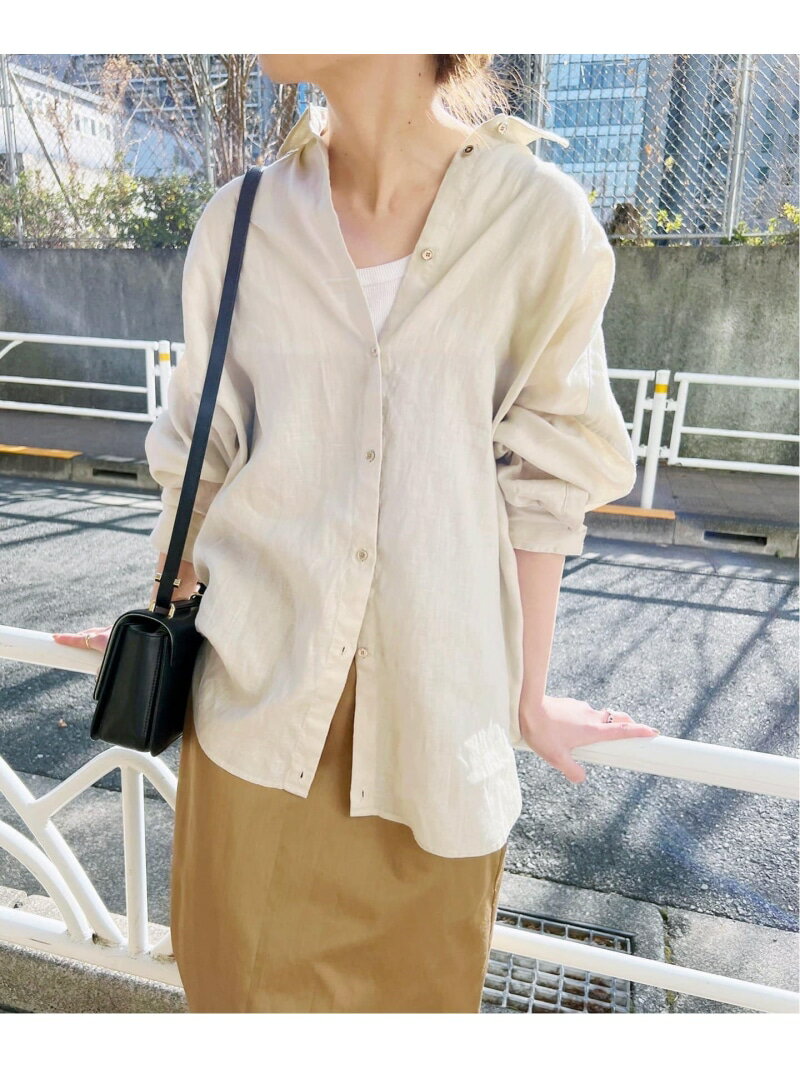 ≪追加≫80リネンカシュクールビッグシャツ Spick & Span スピックアンドスパン トップス シャツ・ブラウス ホワイト ブラウン ベージュ ネイビー ブルー ブラック【送料無料】[Rakuten Fashion]のサムネイル