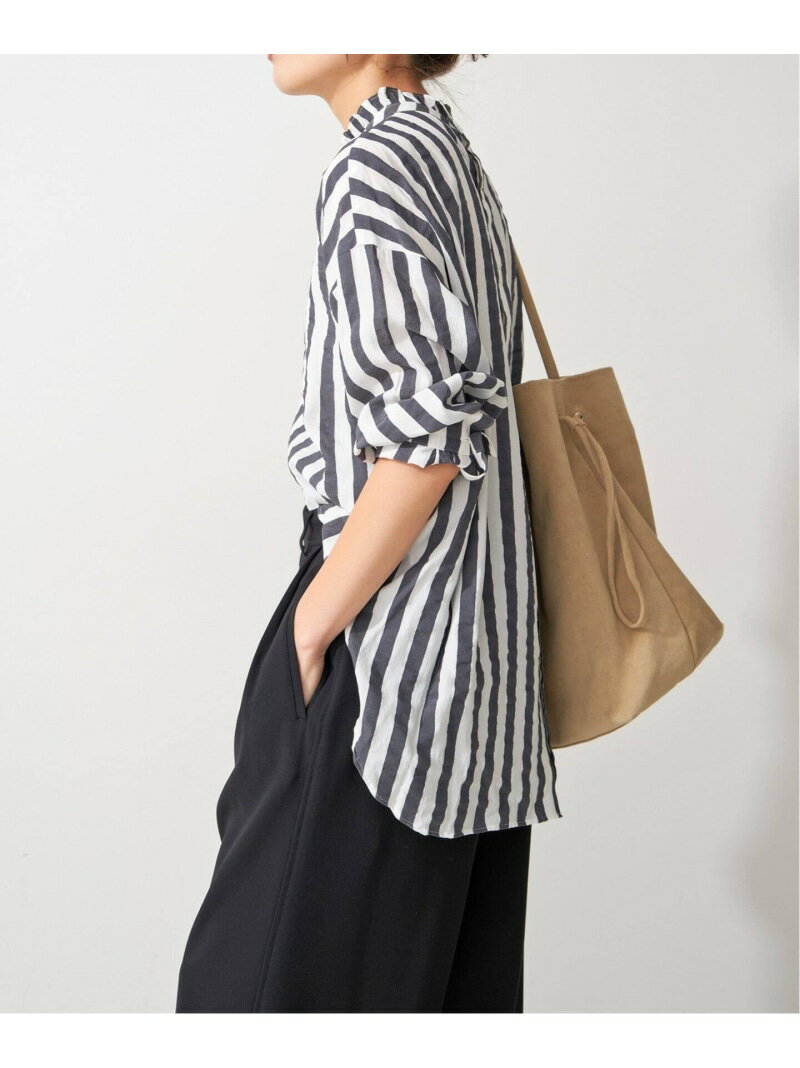 ≪追加2≫フリルカラーストライプシャツ Spick & Span スピックアンドスパン トップス シャツ・ブラウス ネイビー ホワイト【送料無料】[Rakuten Fashion]のサムネイル