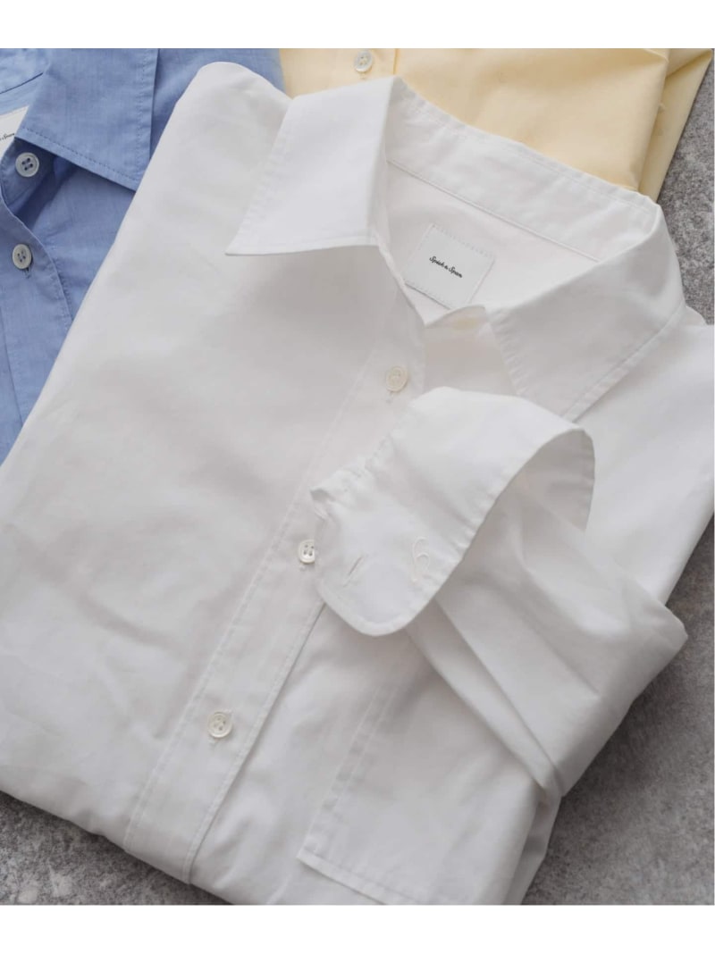 50コットンコンパクトシャツ Spick & Span スピックアンドスパン トップス シャツ・ブラウス ホワイト イエロー ブルー【送料無料】[Rakuten Fashion]