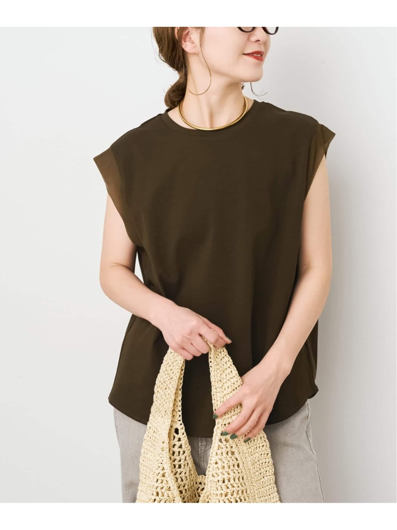 Rakuten - オーガンジーコンビルーズプルオーバー Spick & Span スピックアンドスパン トップス カットソー・Tシャツ ブラウン【送料無料】[Rakuten Fashion]