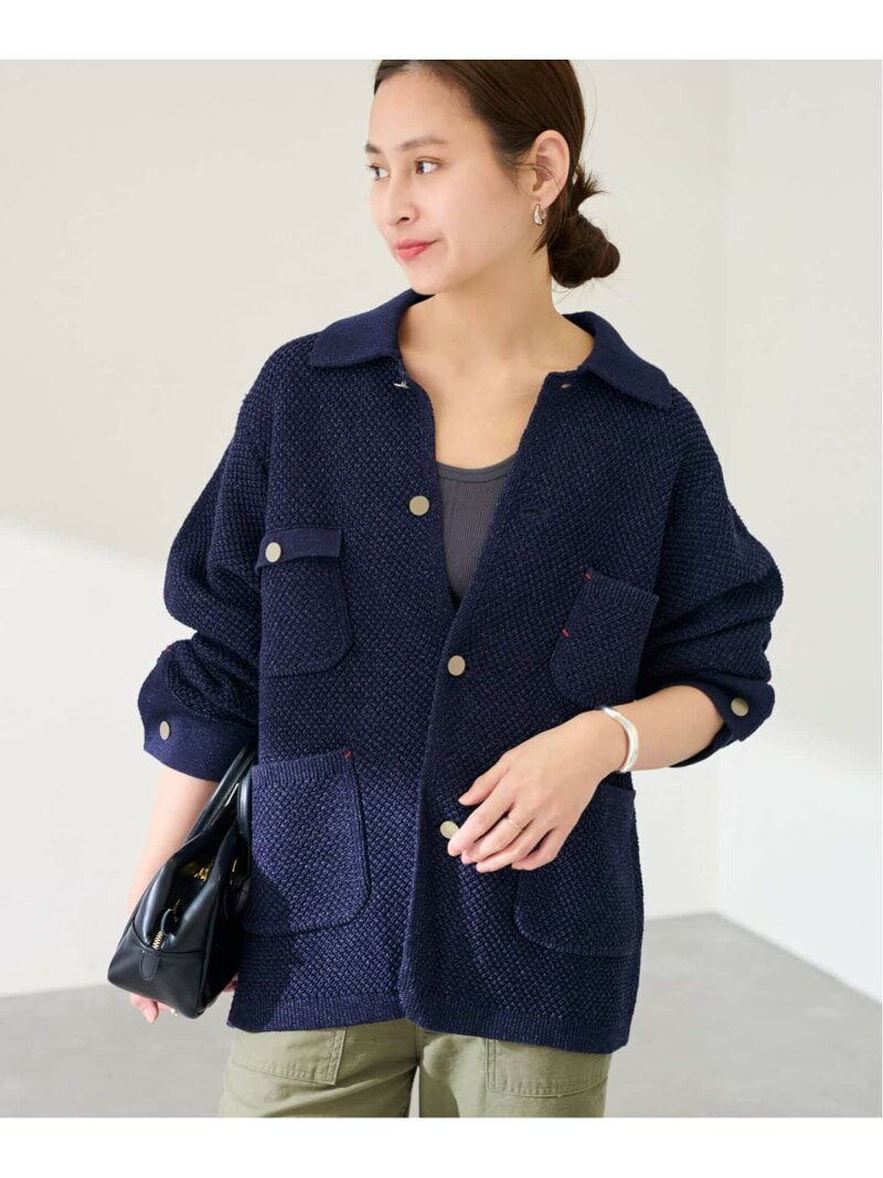 Rakuten - MEIAS KNIT カバーオール FRAMeWORK フレームワーク トップス カーディガン ベージュ ネイビー【送料無料】[Rakuten Fashion]