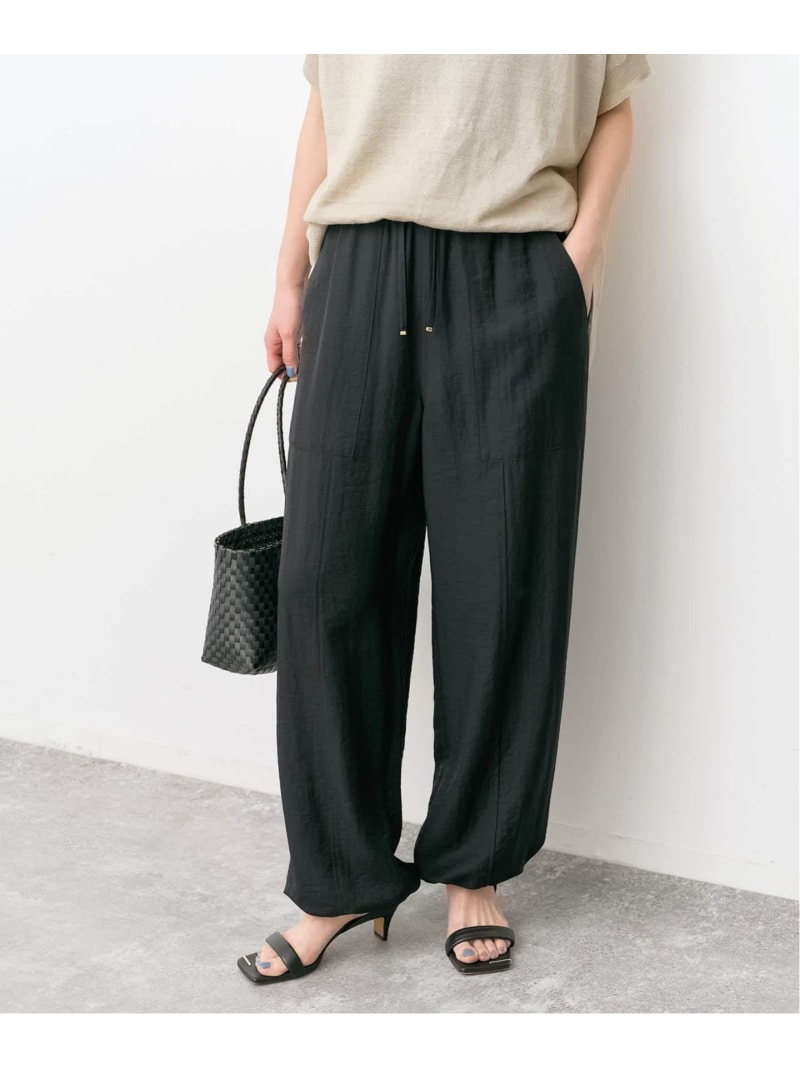 Rakuten - ドレープツイルイージーファティーグパンツ Spick & Span スピックアンドスパン パンツ スラックス・ドレスパンツ ブラック ブラウン ベージュ【送料無料】[Rakuten Fashion]