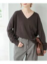 手洗い可 /コットンバルキーヤーンルーズVネックプルオーバー Spick & Span スピックアンドスパン トップス ニット ベージュ レッド ブラウン【送料...