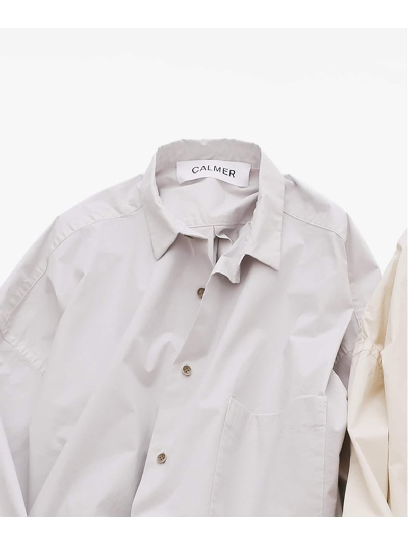 Rakuten - NATURAL DYE BIG SH / ナチュラルダイビッグシャツ CALMER スピックアンドスパン トップス シャツ・ブラウス グレー ベージュ【送料無料】[Rakuten Fashion]