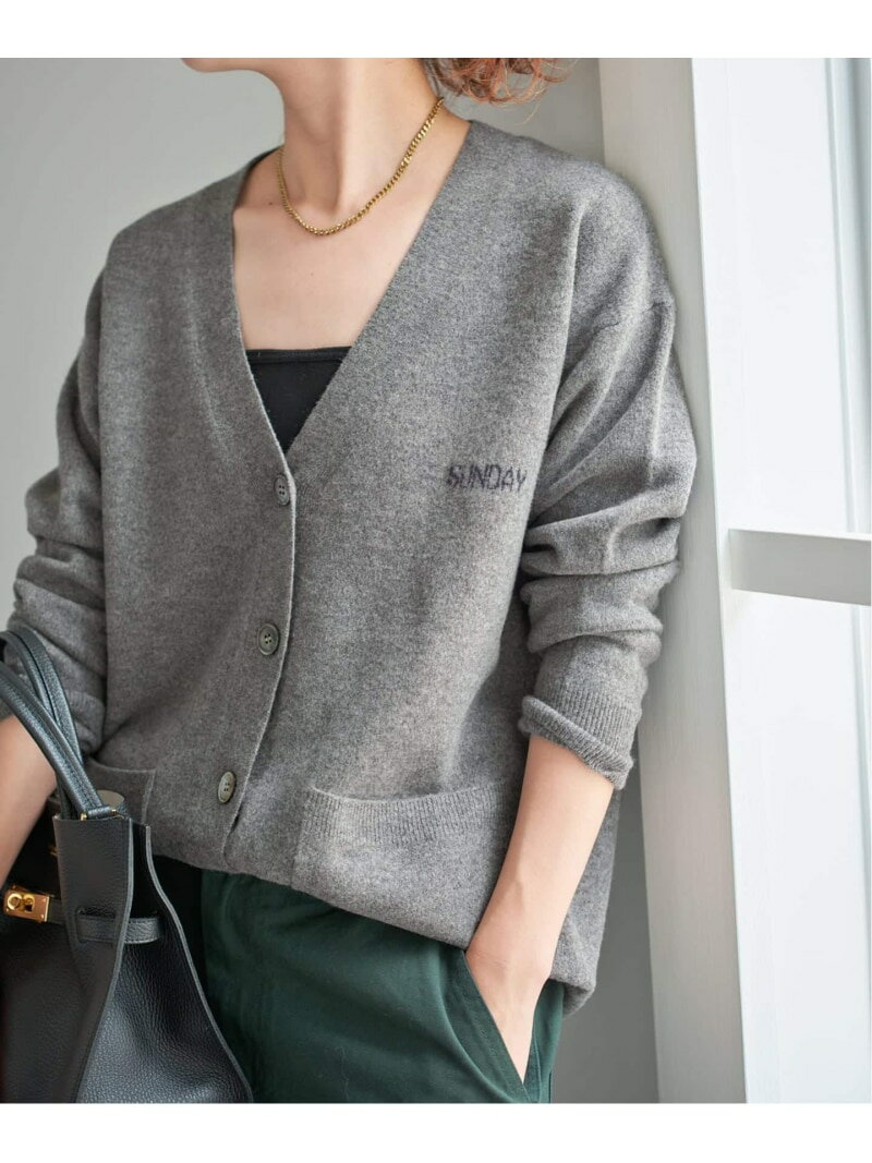 ロゴジャガードVネックカーディガン Spick & Span スピックアンドスパン トップス カーディガン ブラウン グレー【送料無料】[Rakuten Fashion]のサムネイル