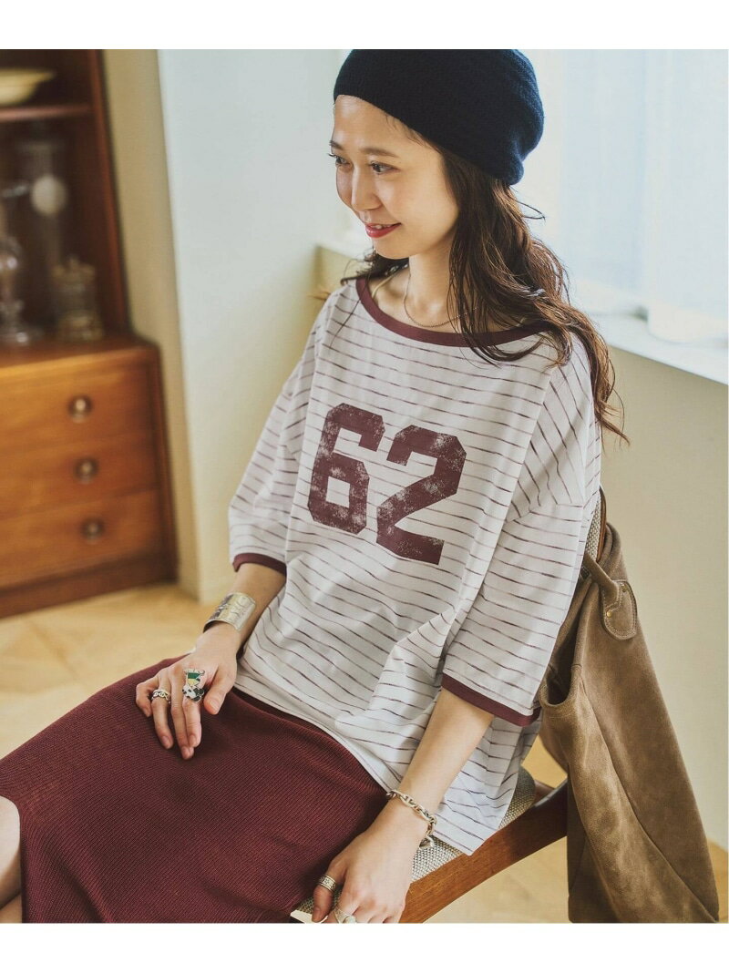 HOWIECLOTHING*FRAMeWORKナンバリングT FRAMeWORK フレームワーク トップス カットソー・Tシャツ ワインレッド