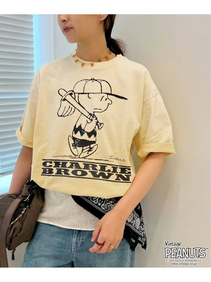 JOHNBULL/ジョンブル PEANUTS CHARLIE BROWN TEE FRAMeWORK フレームワーク トップス カットソー・Tシャツ イエロー