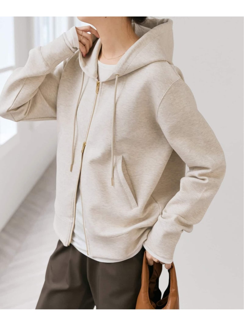Rakuten - 《WEB限定カラー有り / 追加予約》ストレッチジップフードパーカー Spick & Span スピックアンドスパン トップス パーカー・フーディー ホワイト ブラウン グレー【先行予約】*【送料無料】[Rakuten Fashion]