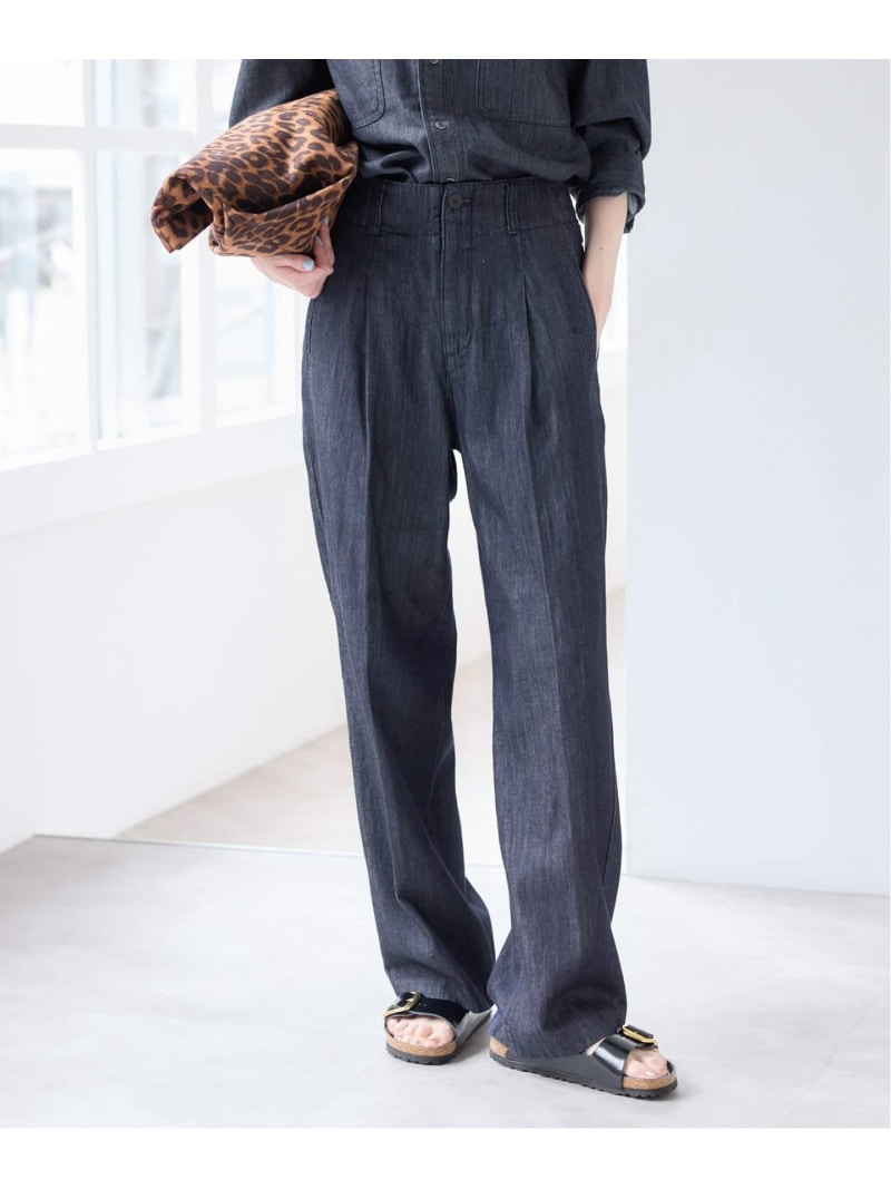 Rakuten - 《予約》セルローススラックスデニム U by SPICK&SPAN ユーバイスピックアンドスパン パンツ ジーンズ・デニムパンツ ネイビー【先行予約】*【送料無料】[Rakuten Fashion]