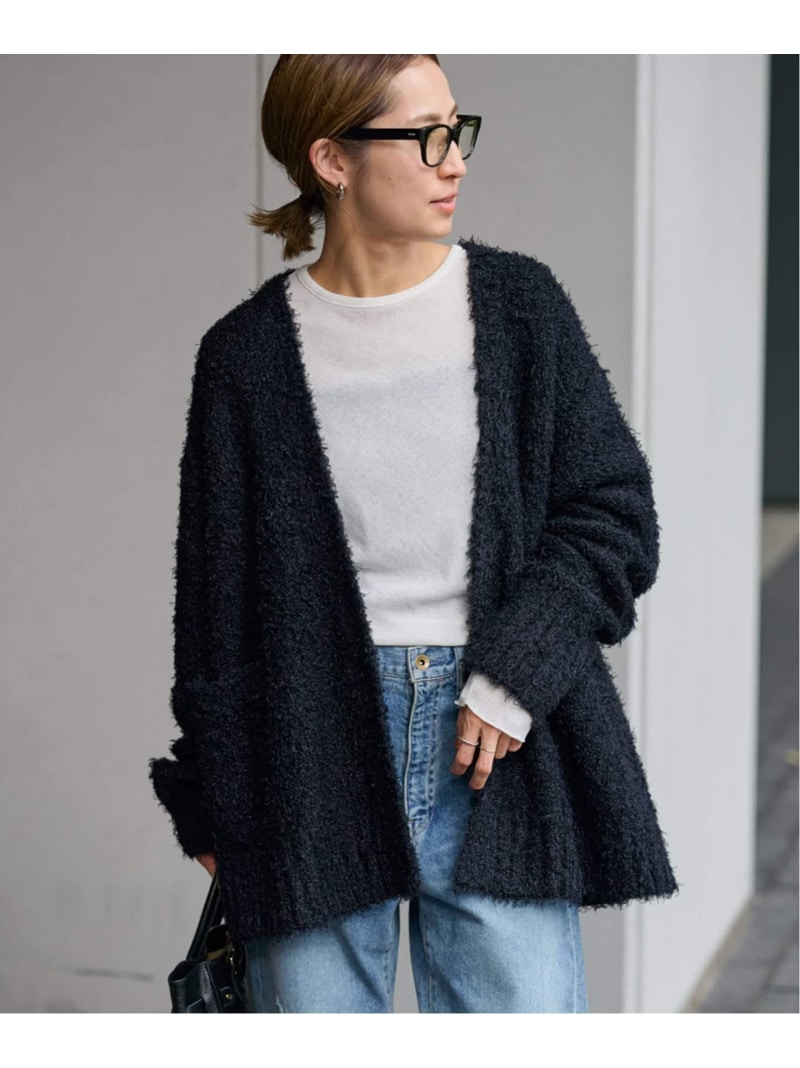 ≪WEB限定 / 追加≫CURLY ガウンニット FRAMeWORK フレームワーク トップス カーディガン グレー ブラッ..