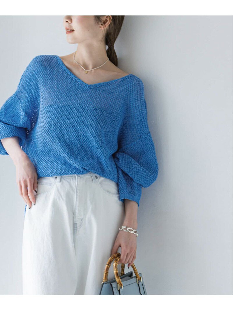【SALE／30%OFF】《追加》ペーパーヤーンカノコ Back Vプルオーバー NOBLE ノーブル トップス ニット グレー ブラウン【RBA_E】【送料無料】[Rakuten Fashion]のサムネイル