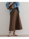 《WEB限定/予約》カットフレアスカート U by SPICK&SPAN ユーバイスピックアンドスパン スカート ロング・マキシスカート ブラウン ブラック【先...
