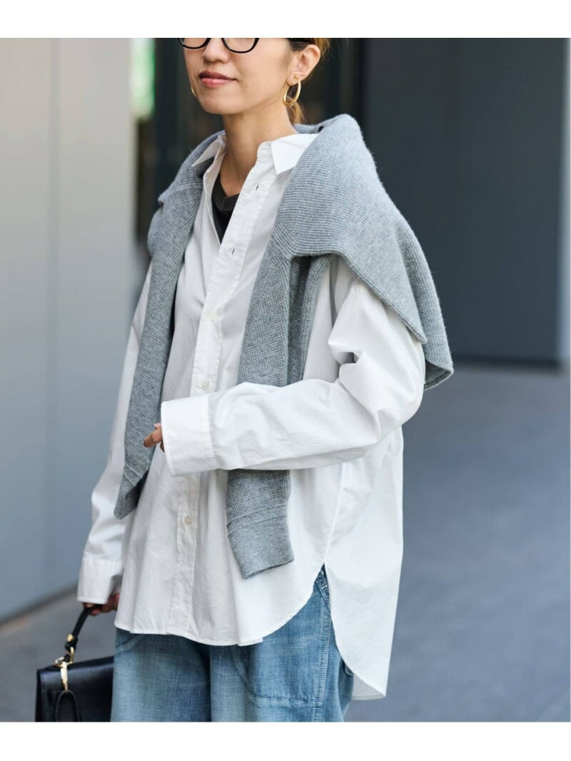 LONG-シャツ FRAMeWORK フレームワーク トップス シャツ・ブラウス ブルー ネイビー ホワイト【送料無..