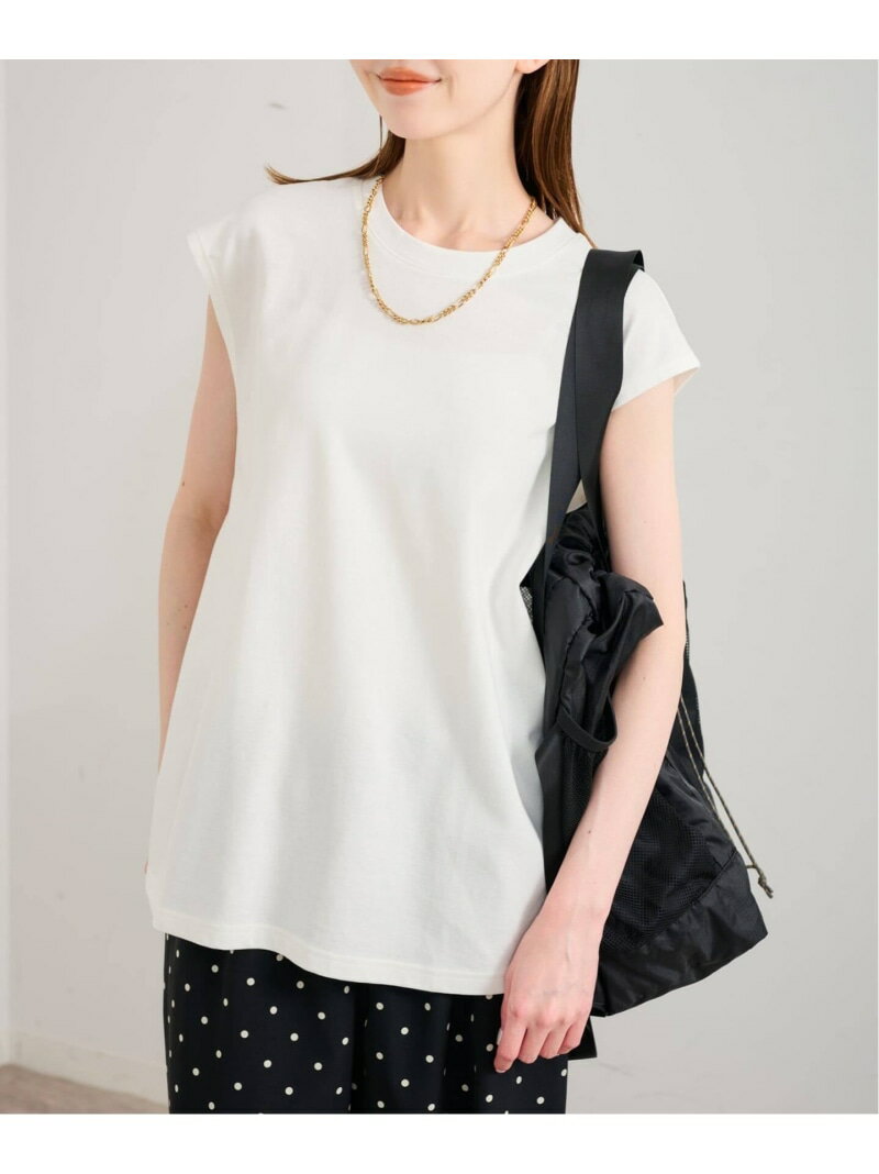 Rakuten - サイドスリットノースリーブ U by SPICK&SPAN ユーバイスピックアンドスパン トップス カットソー・Tシャツ ホワイト ブラック グレー【送料無料】[Rakuten Fashion]