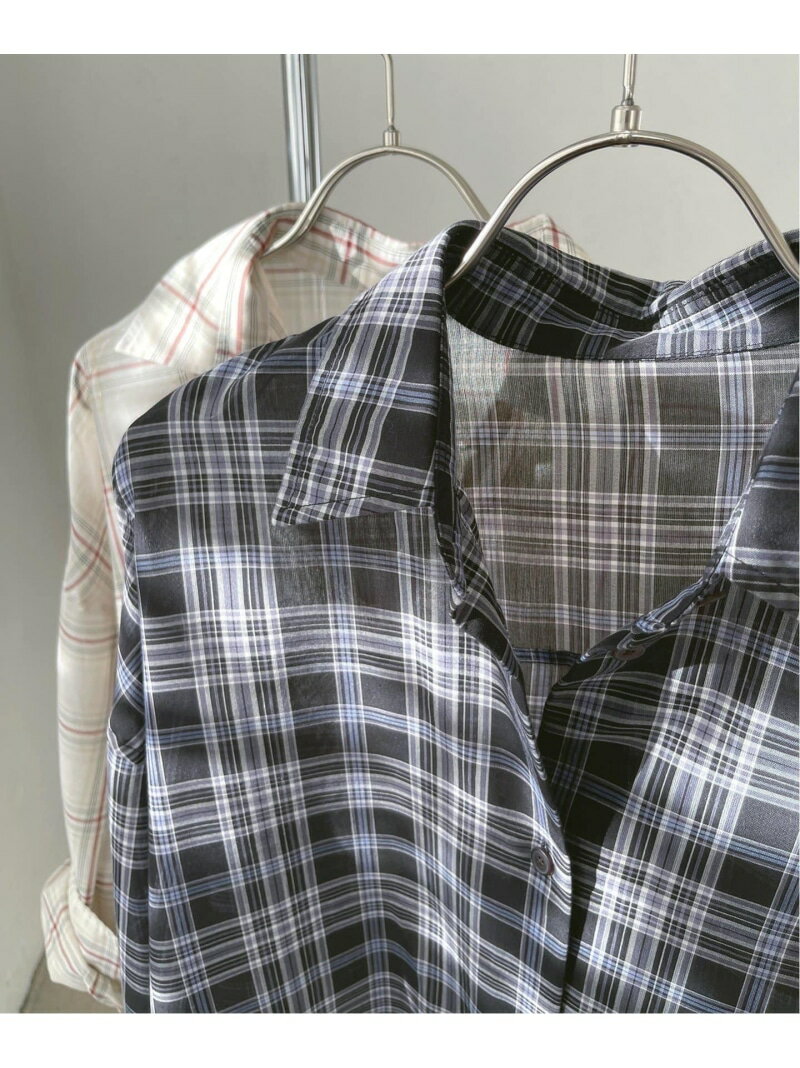 【SALE／30%OFF】シアーチェック2WAYシャツ Spick & Span スピックアンドスパン トップス シャツ・ブラウス ブラック ベージュ【RBA_E】【送料無料】[Rakuten Fashion]のサムネイル
