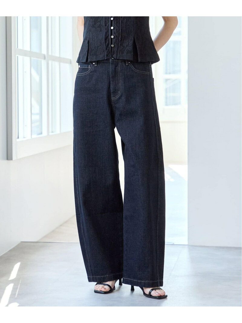Rakuten - バレルレッグバギーデニム U by SPICK&SPAN ユーバイスピックアンドスパン パンツ ジーンズ・デニムパンツ ネイビー ブルー【送料無料】[Rakuten Fashion]