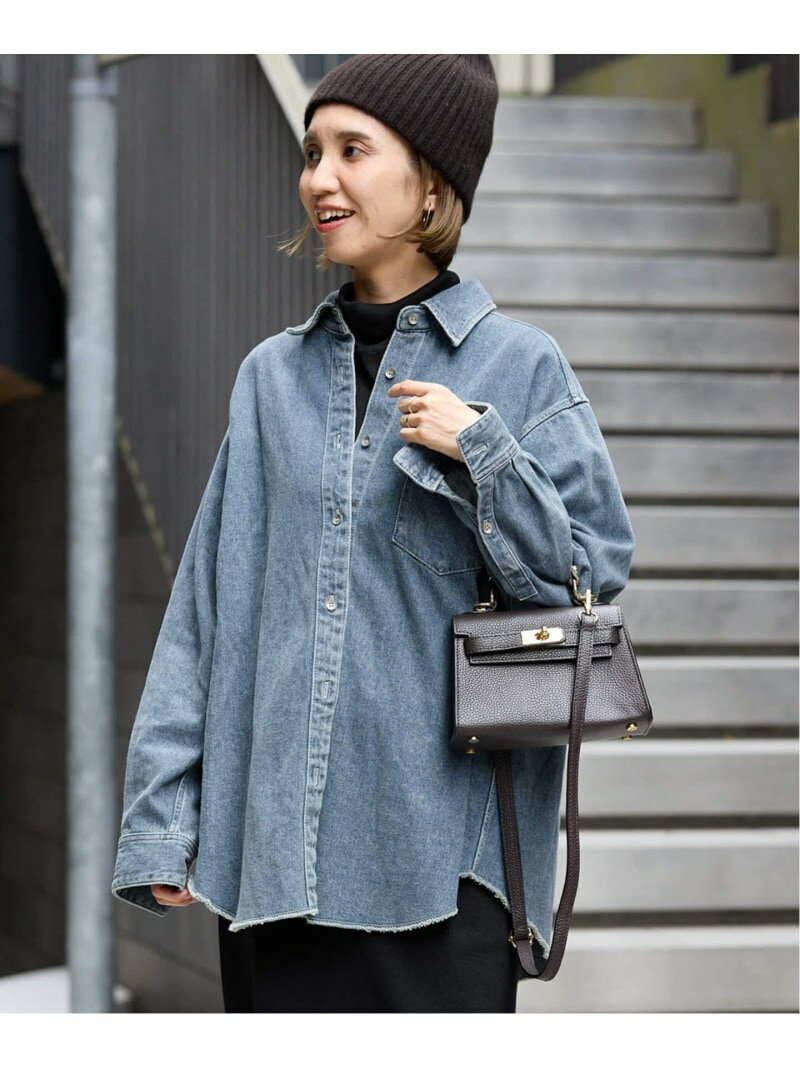 ≪追加≫denimシャツ FRAMeWORK フレームワーク トップス シャツ・ブラウス ホワイト ブルー【送料無料】..