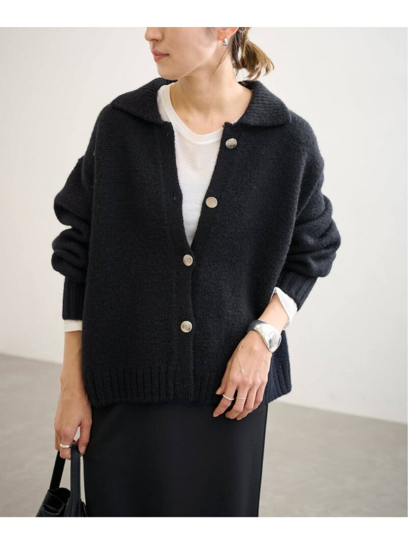 ≪追加≫メタルボタン衿付きカーディガン FRAMeWORK フレームワーク トップス カーディガン ブラウン ホ..