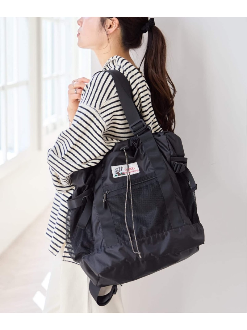 《追加》【CARIBOU MOUNTAINEERING】 別注L/W PACK TOTE 2 U by SPICK&SPAN ユーバイスピックアンドスパン バッグ トートバッグ ブラック グレー【送料無料】[Rakuten Fashion]