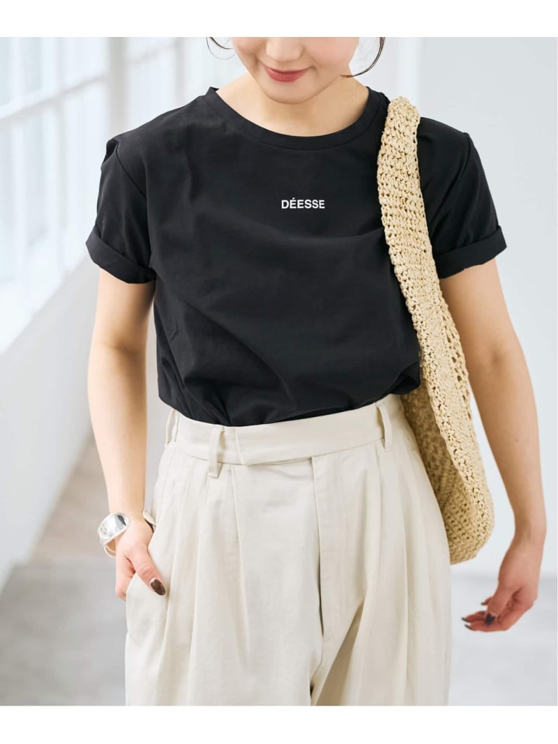 Rakuten - フレンチロゴプリントTシャツ Spick & Span スピックアンドスパン トップス カットソー・Tシャツ ホワイト ブラック【送料無料】[Rakuten Fashion]