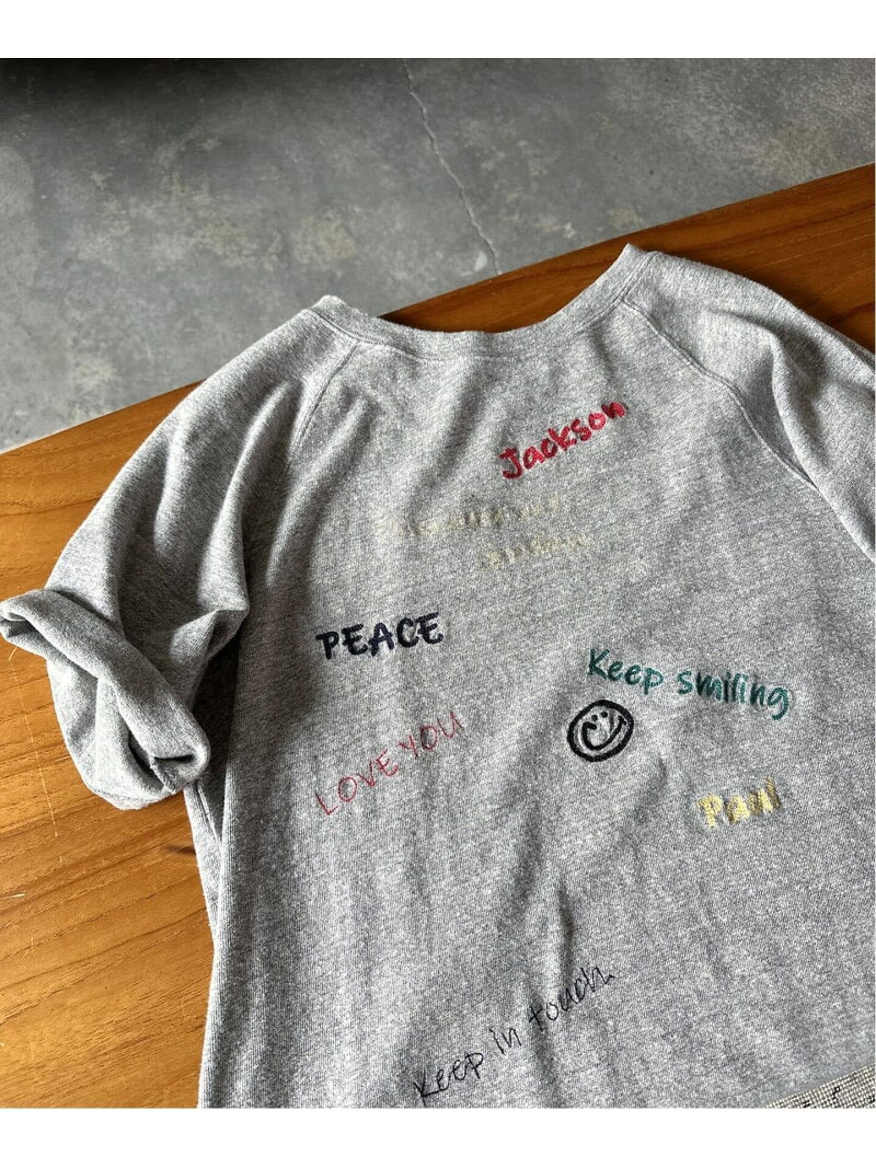 Rakuten - ≪予約≫スラブ天竺刺繍ラグランTEE FRAMeWORK フレームワーク トップス カットソー・Tシャツ グレー【先行予約】*【送料無料】[Rakuten Fashion]