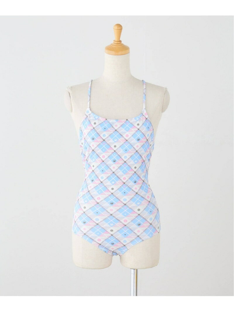 PISCESS/パイシス Vintage Check One-Piece Swimsuit U by SPICK&SPAN ユーバイスピックアンドスパン 水着・スイムグッズ 水着 ブルー