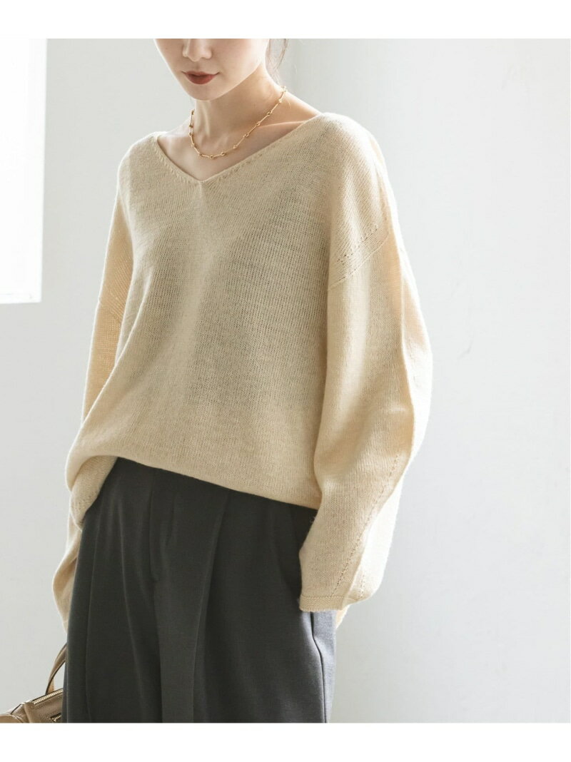 【SALE／30%OFF】《追加》WペーパーヤーンBack Vプルオーバー NOBLE ノーブル トップス ニット ブラック ブラウン【RBA_E】【送料無料】[Rakuten Fashion]のサムネイル