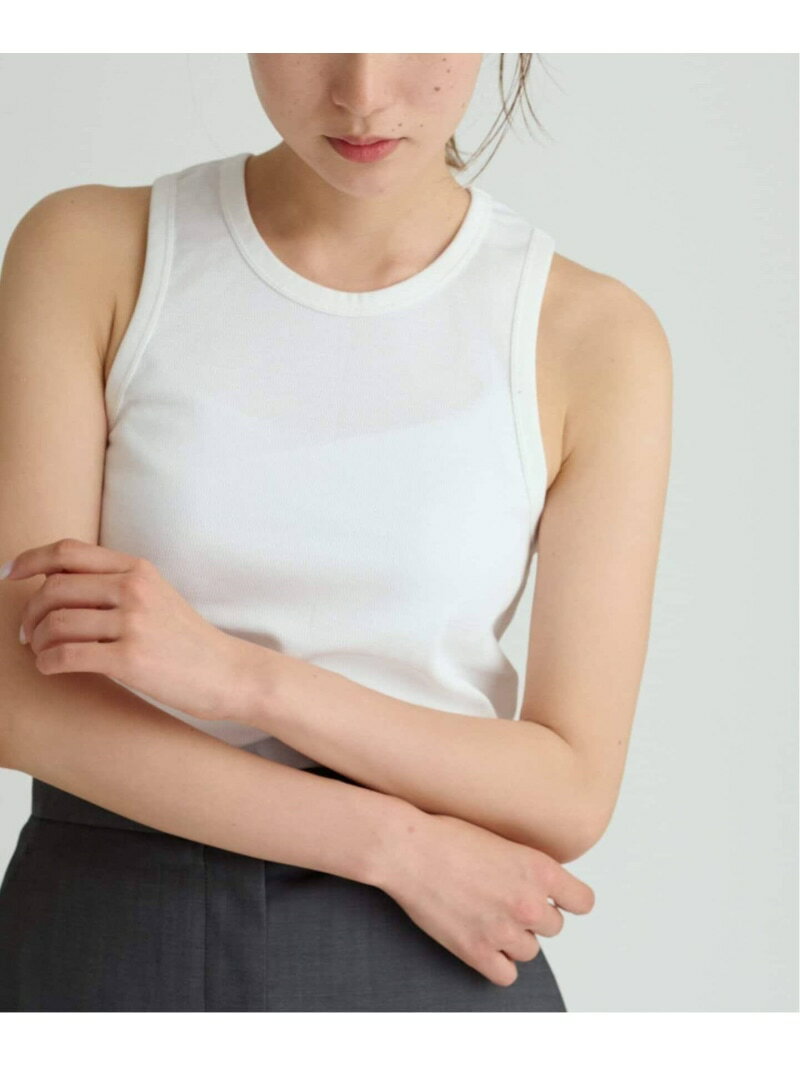Rakuten - 《追加》コンパクトハニカムタンク2 CALMER スピックアンドスパン トップス ノースリーブ・タンクトップ ホワイト グレー【送料無料】[Rakuten Fashion]