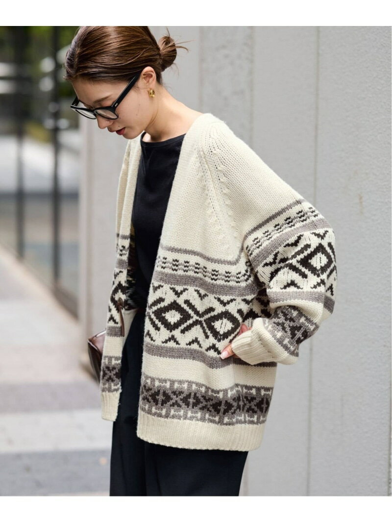 ≪追加予約≫ジャガードカーディガン 2 FRAMeWORK フレームワーク トップス カーディガン グレー ベージ..