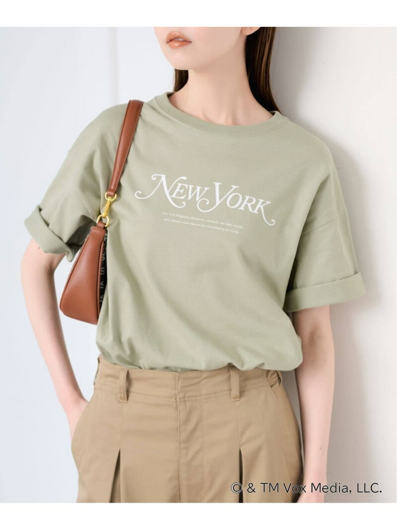 Rakuten - New York Magazine ロゴ TEE U by SPICK&SPAN ユーバイスピックアンドスパン トップス カットソー・Tシャツ カーキグリーン ホワイト ブラック【送料無料】[Rakuten Fashion]
