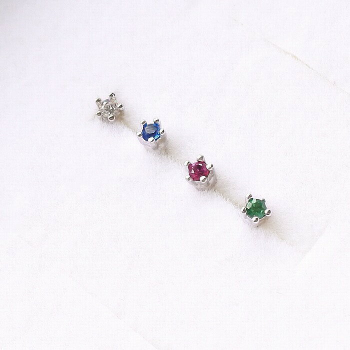 ボディピアス 軟骨ピアス ［16G ］コーディネート を選ばず使える♪極小2mmストーン ヘリックス ［シルバー ］0280 ボディーピアス