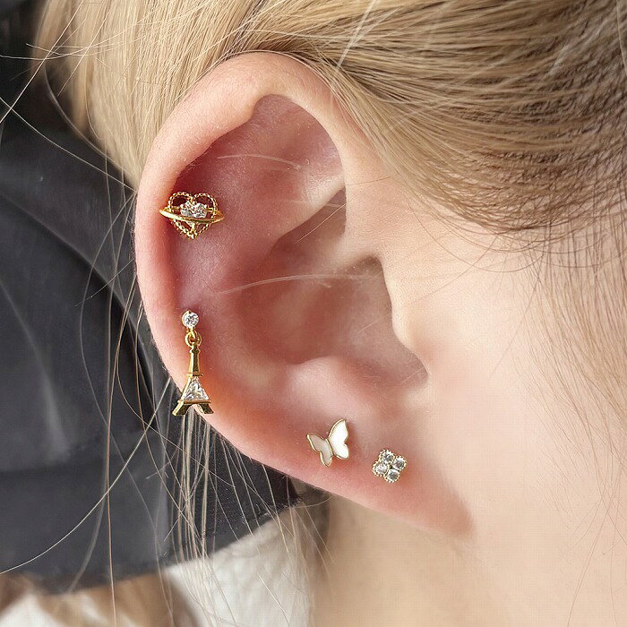 ボディピアス 軟骨ピアス ［14G 16G ］エッフェル塔をモチーフした遊び心あふれる...