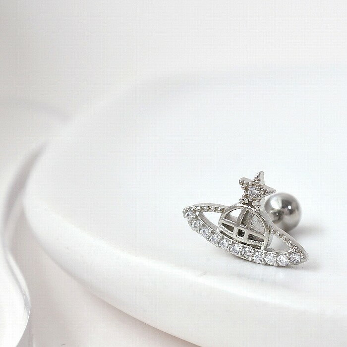 ボディピアス 軟骨ピアス ［14G 16G ］いつものスタイルもぐっと新鮮な印象土星 キュービック デザイン ストレート ヘリックス 0418 ボディーピアス